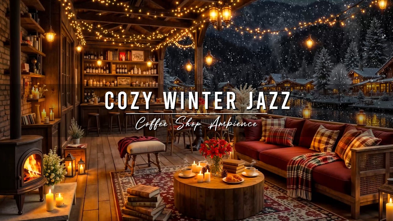 Cozy Night Jazz ⛄ Winter Coffee Shop Ambience with Relaxing Jazz Instrumental Music for Work, Study