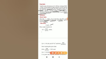 Numerical on main dimension of three phase IM to give best power  factor