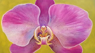 orchid acrylic painting blending step tutorial lesson beginner