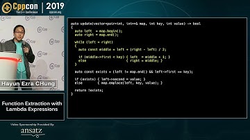 Function Extraction with Lambda Expressions - Hayun Ezra Chung - CppCon 2019