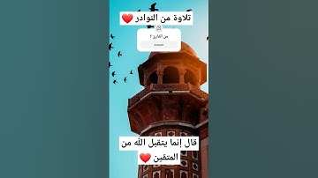 تلاوة خاشعة نادرة ، قال لأقتلنك قال إنما يتقبل الله من المتقين