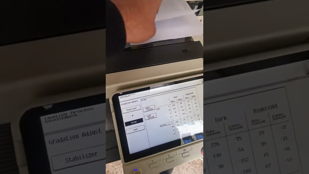 gradation adjust konica minolta تنظیم رنگ