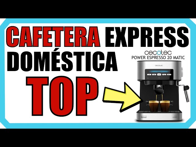 Cecotec Cafetera express Power Espresso 20 Matic. 850 W, 20 Bares, 1,5L,  Brazo Doble Salida, Vaporizador, Superficie Calientatazas, Mandos  Digitales