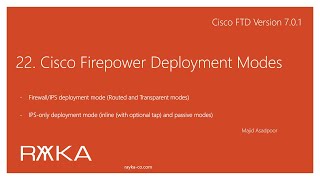 22. Cisco Firepower IPS Deployment Modes