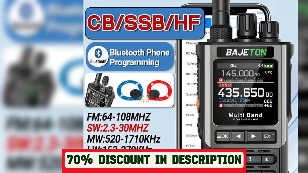 A must-have product! BAJETON BJ-8300 Walkie Talkie SW MW LW AM SSB CB Receive Wireless Bluetooth P