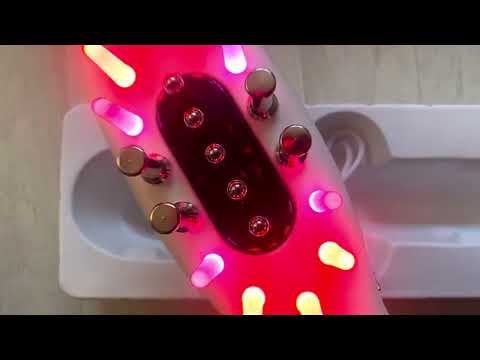 Лазерний гребінець від випадіння волося росчіска масажер електричний масажер для росту волосся EMS, LED-терапією, видео 1