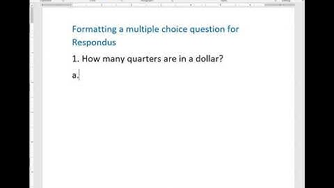 Formatting multiple choice questions in Microsoft Word for Respondus