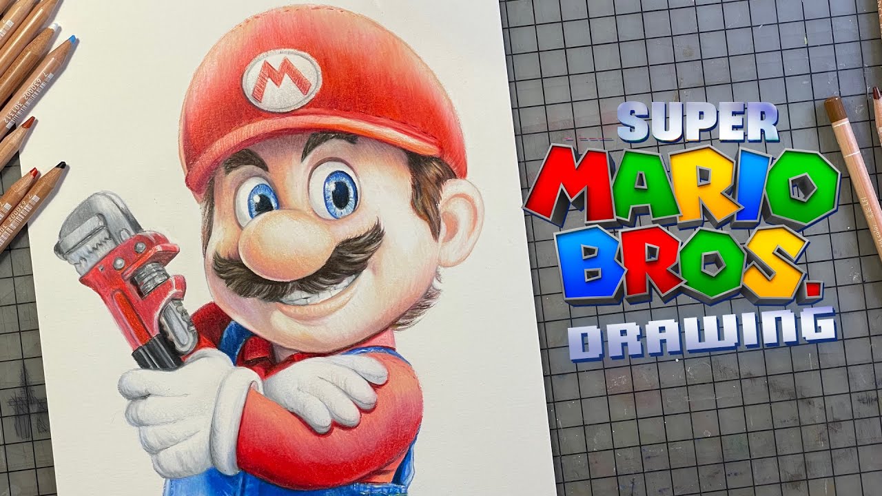 Drawing Super Mario in Colored Pencil ️ (Nintendo The Super Mario