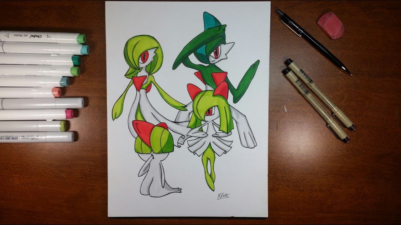 drawing strong and healthy MINMO! — gallade! (with shiny gardevoir's  color