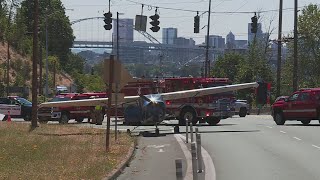 Plane with 4 aboard lands on North Portland road