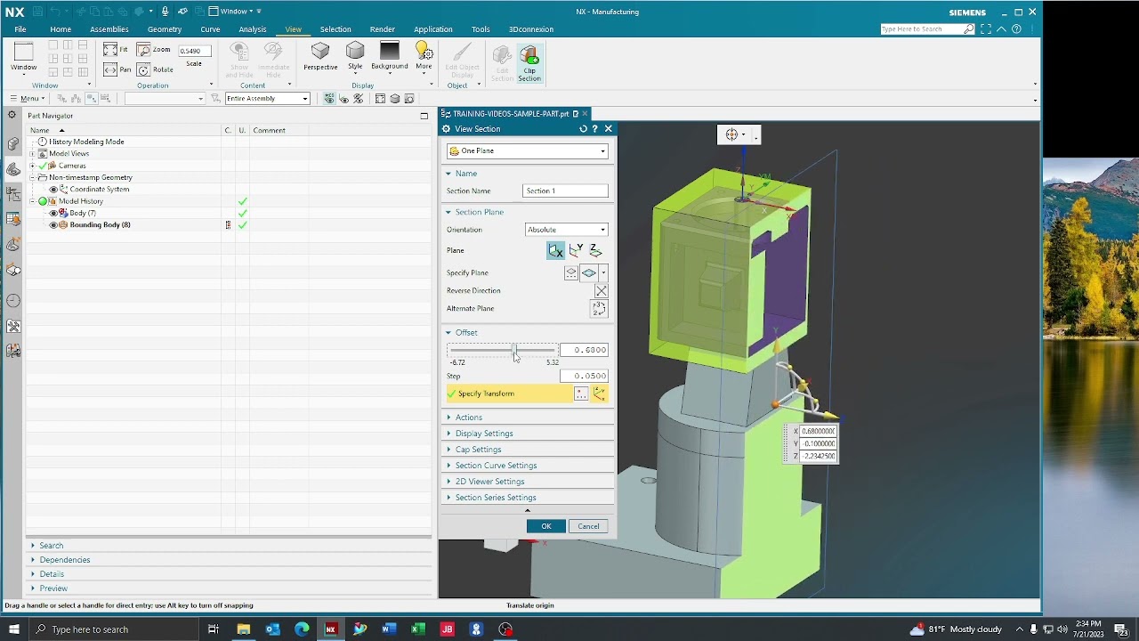 センセンページ Siemens NX 2206 How To Use Section Views - YouTube