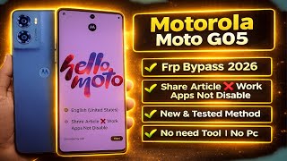 Moto G05 FRP Bypass 2026 | Google Account Remove Without PC | Android 15 New Method ✅  