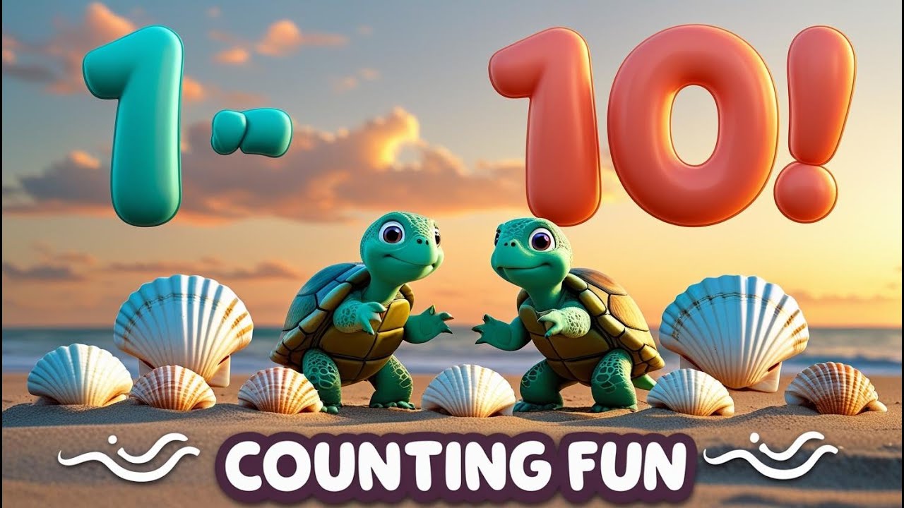 Turtle twins count to 10