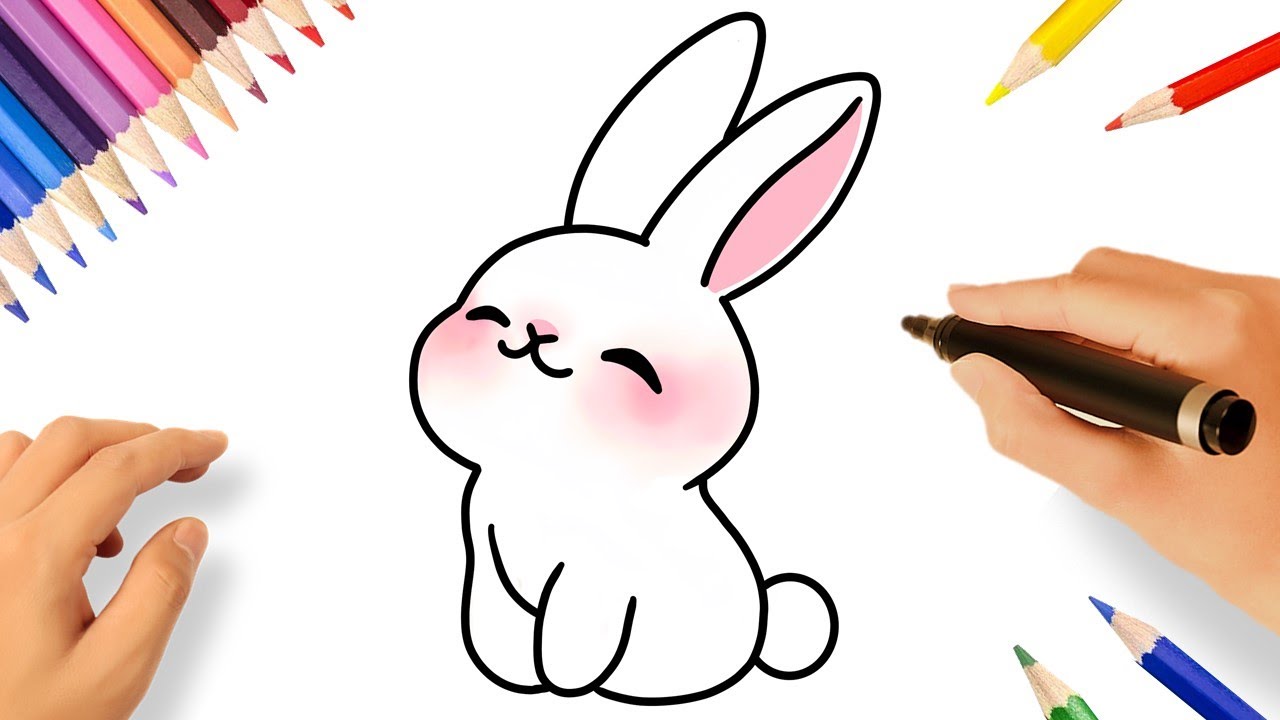 COMO DESENHAR UM COELHO KAWAII FÁCIL PASSO A PASSO 🐇 