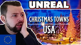 European Reacts: The 24 MOST FESTIVE Christmas Towns In The US