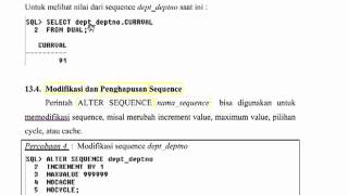 Praktikum Oracle Database 13 - Sequence, Index, dan Synonym