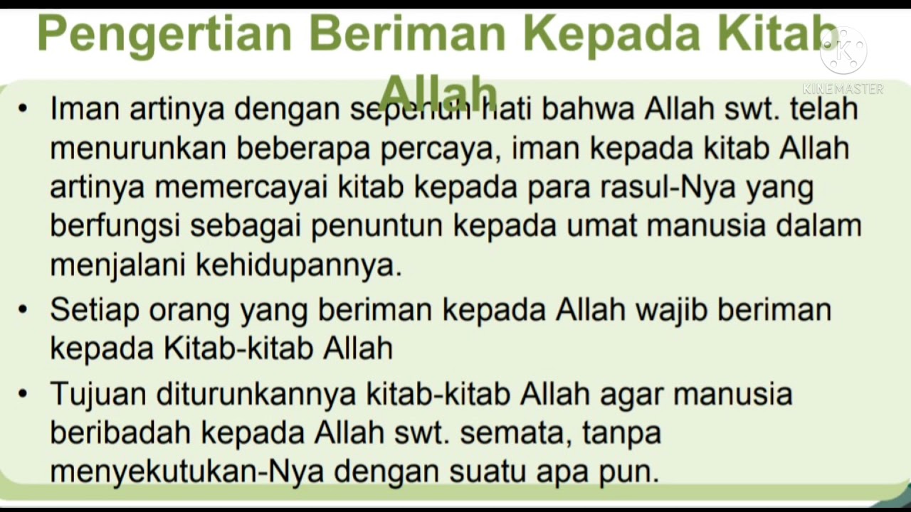 Beriman Kepada Kitab Kitab Allah Youtube