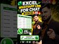 Excel Master Trick Add WhatsApp Link In Excel 🔥#shorts #excel #tips #tricks #computer