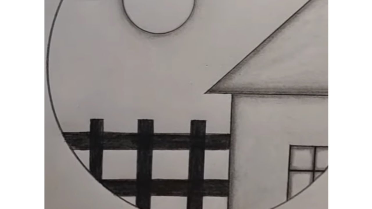 Pencil Shading Scenery Circle drawing 
