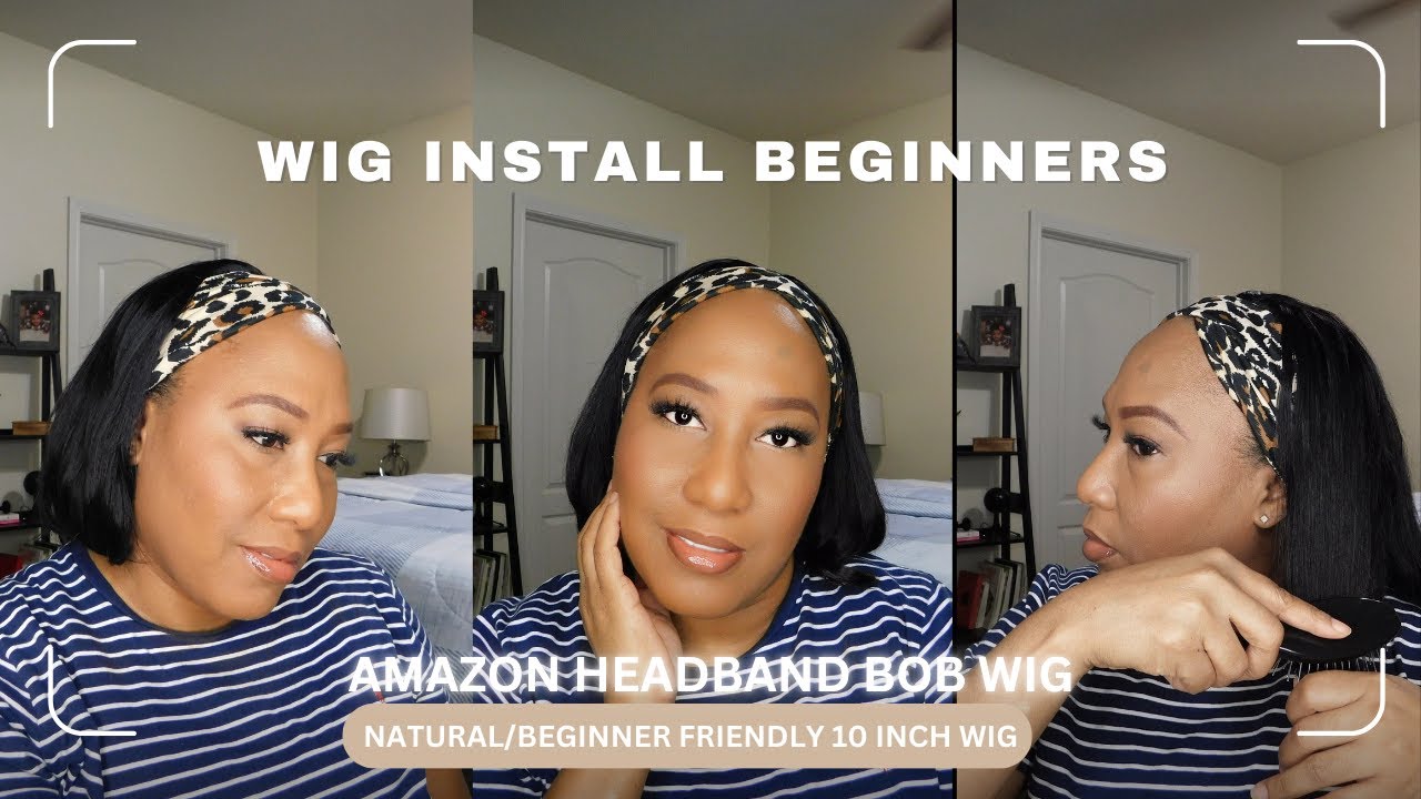 How to Apply a Headband Wig from Amazon | Beginner-Friendly & Glueless! 10 inch Bob Wig