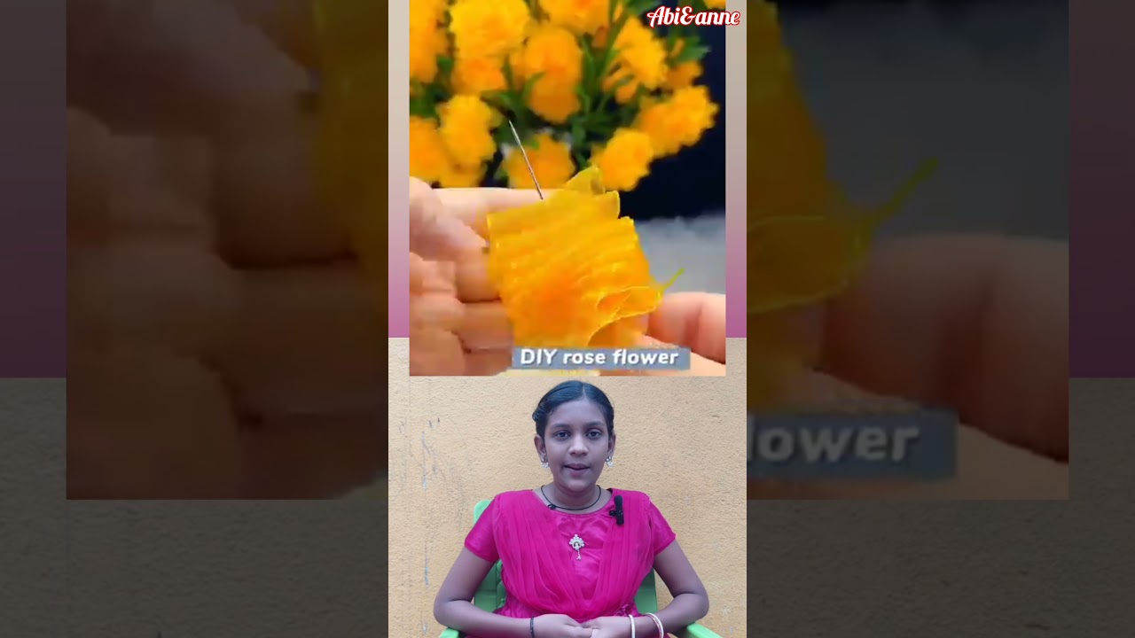 DIY yellow ribbon rose flowers