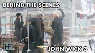 Bts John Wick 3 Filming - Laurence Fishburne And Mark Dacascos Rooftop Sword Scene