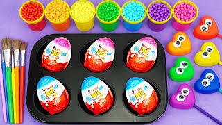 Satisfying Video l How To Make M&amp;M Lollipop Candy with Glitter Playdoh Cutting ASMR l HiBom ASMR