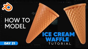 30 Days Modeling Tutorial | How to model an Ice cream cone / waffle | blender modeling tutorial 21