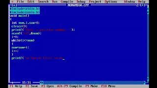 SUM OF SERIES USING WHILE LOOP | TURBO C++ |