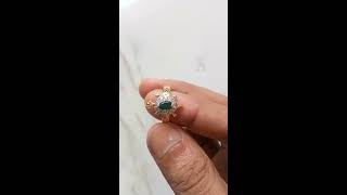 Green Ruby Tortoise Alloy, Brass Cubic Zirconia Gold Plated Ring SFR1192G