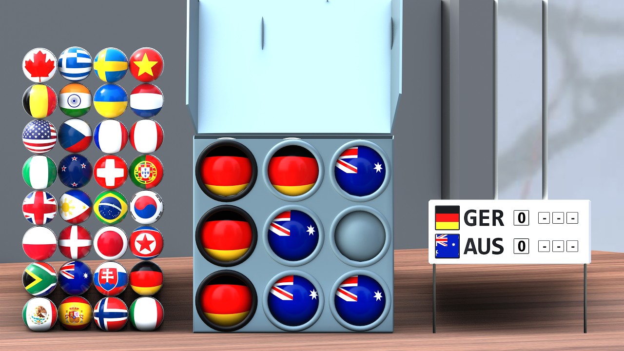 Tic-Tac-Toe Nations Marble Race