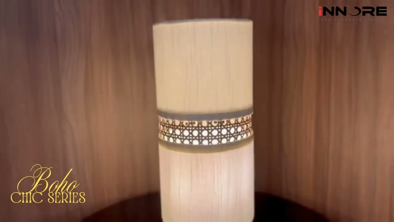 Boho Chic Table Lamp with Powder coated Metal Base