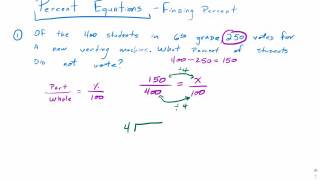 Percent Equations - Finding Missing Percent