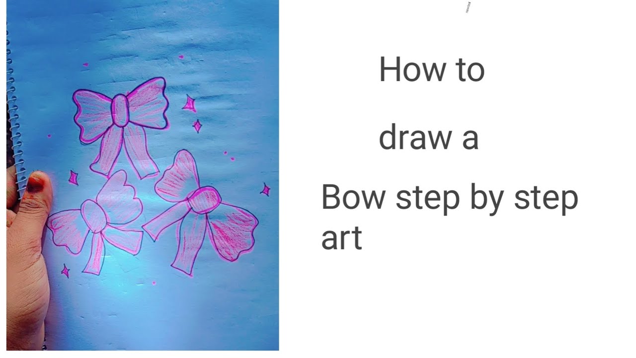 How to draw a BOW step by step art tutorial 🎀🎀🎀 #shortvideo #like # ...