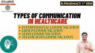 L13-Types of Communication: Interpersonal, Group, Mass, & Telehealth Communication|B.Pharm - I Year.