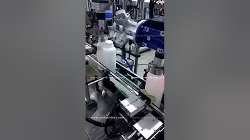 Automatic plastic cap loading feeding single head screw capping machine testing video
