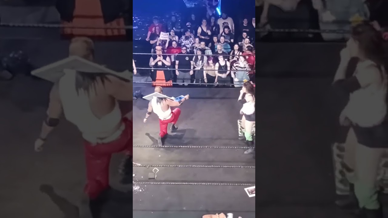 Erica Leigh "frames" Tyler Klein then tries to kick his head off! 