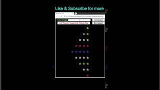 HTML, CSS and JavaScript Code to Print Left Pascal Triangle Star Pattern #shorts