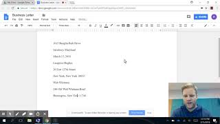 Business Letter Google Docs Google Docs Tutorial How To Create A Business Letter Using A Template