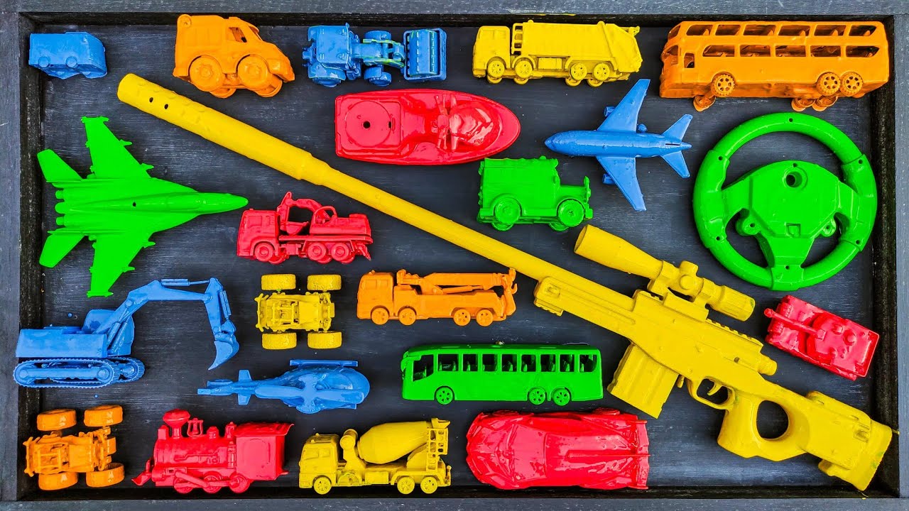 Membersihkan Mainan Mobil Balap, Truk Molen, Kereta Api, Excavator, Tank Baja, Speed Boat, Pesawat