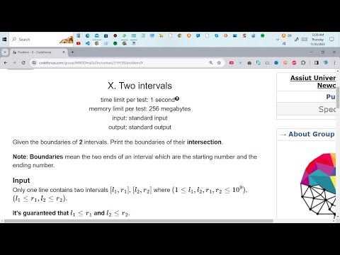 **Codeforces Sheet 1 Problem X | Two Intervals | C++ Problem Solving for Beginners**