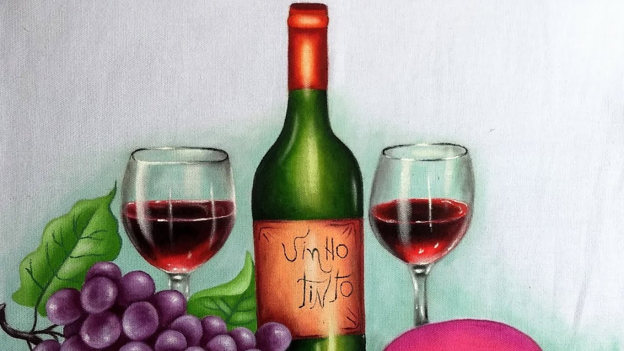 como pintar garrafa de vinho 🍷, pintura em tecido