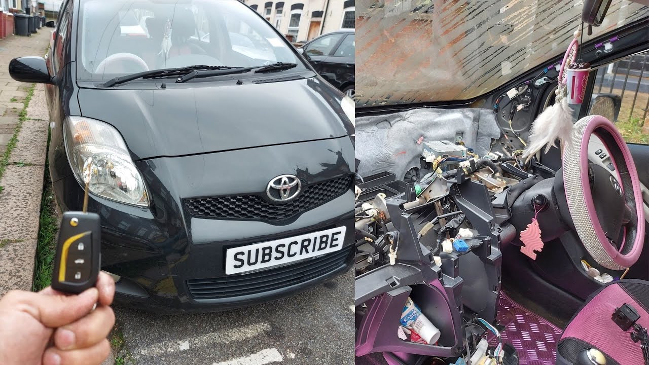 ⚙Toyota Yaris 2009 AKL dashboard removal And remote programming  89071 0D030  Toate cheile pierdute👌