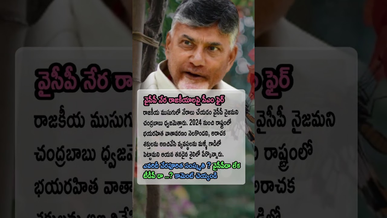 🏛️ Criminal Politics Masked As Politics | Chandrababu Naidu Fires
