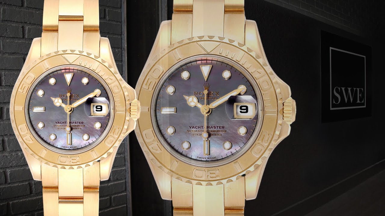 Rolex Yachtmaster 29 Yellow Gold MOP Dial Ladies Watch 169628