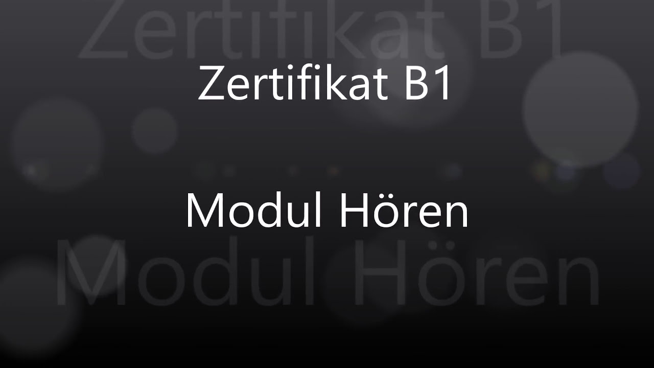 Goethe ösd Zertifikat B1 Modul Hören Teil 1 Mit Lösung Youtube
