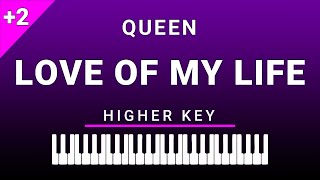 Love Of My Life (Higher Key Piano Karaoke) Queen