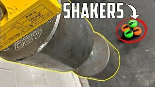 420LB DUMBBELL vs SHAKER BOTTLES! (Worlds HEAVIEST Dumbbell)