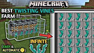 BEST 1.21 Twisting Vines farm for Minecraft bedrock || minecraft best AUTOMATIC TWISTING VINES farm
