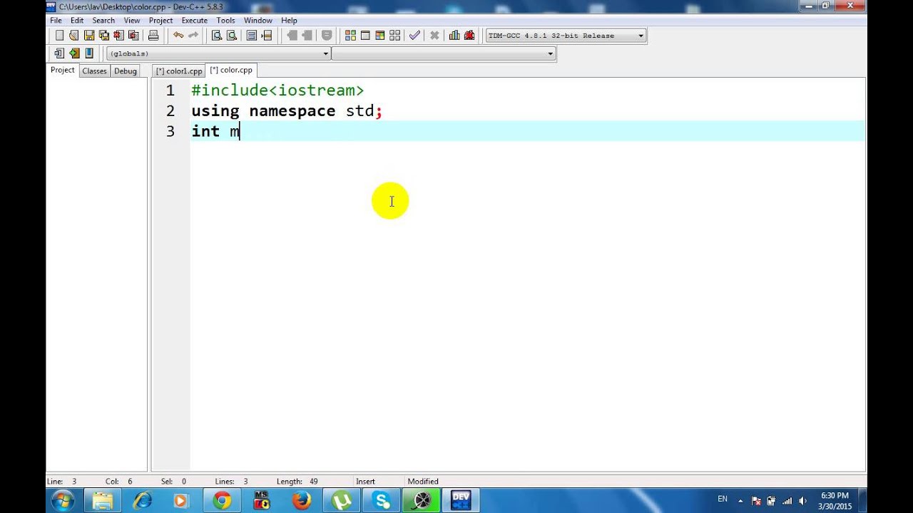 How to change output color in dev c++
